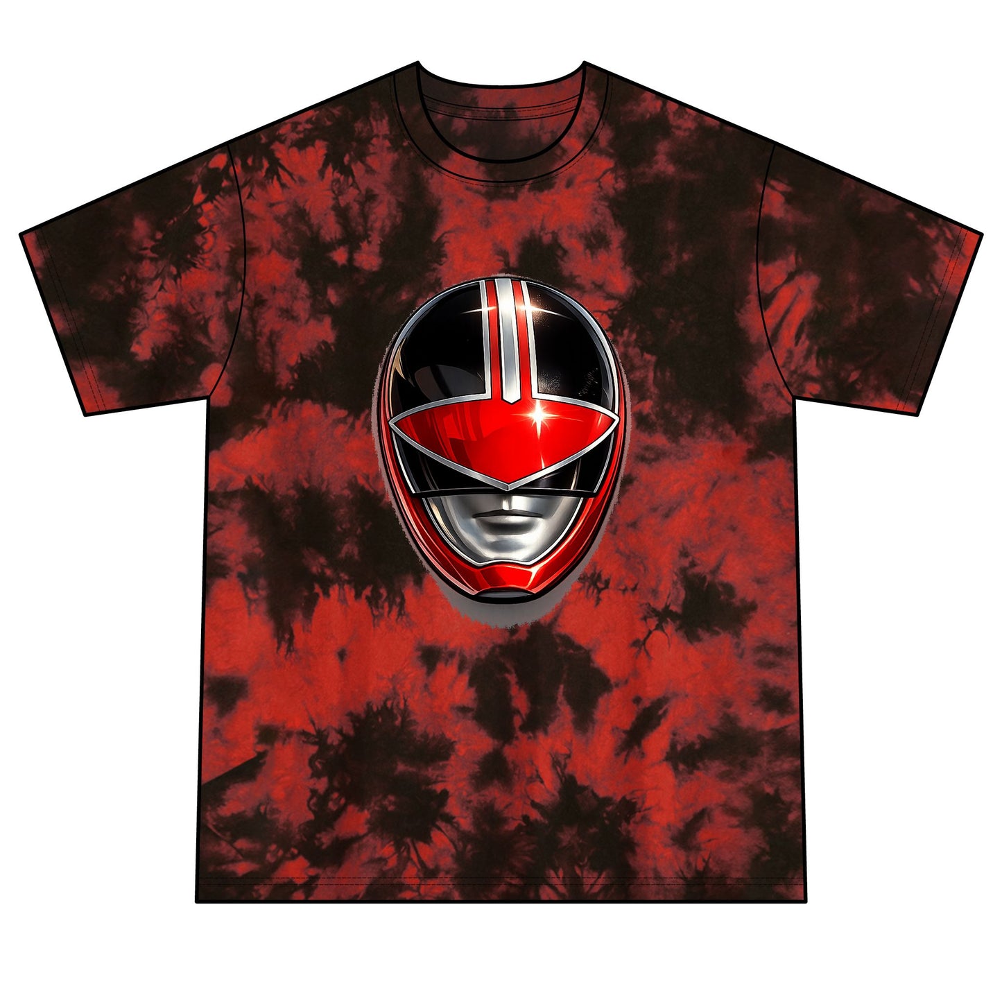 Time Force Red Ranger Helmet Tie-Dye Tee