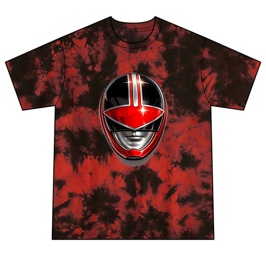 Time Force Red Ranger Helmet Tie-Dye Tee
